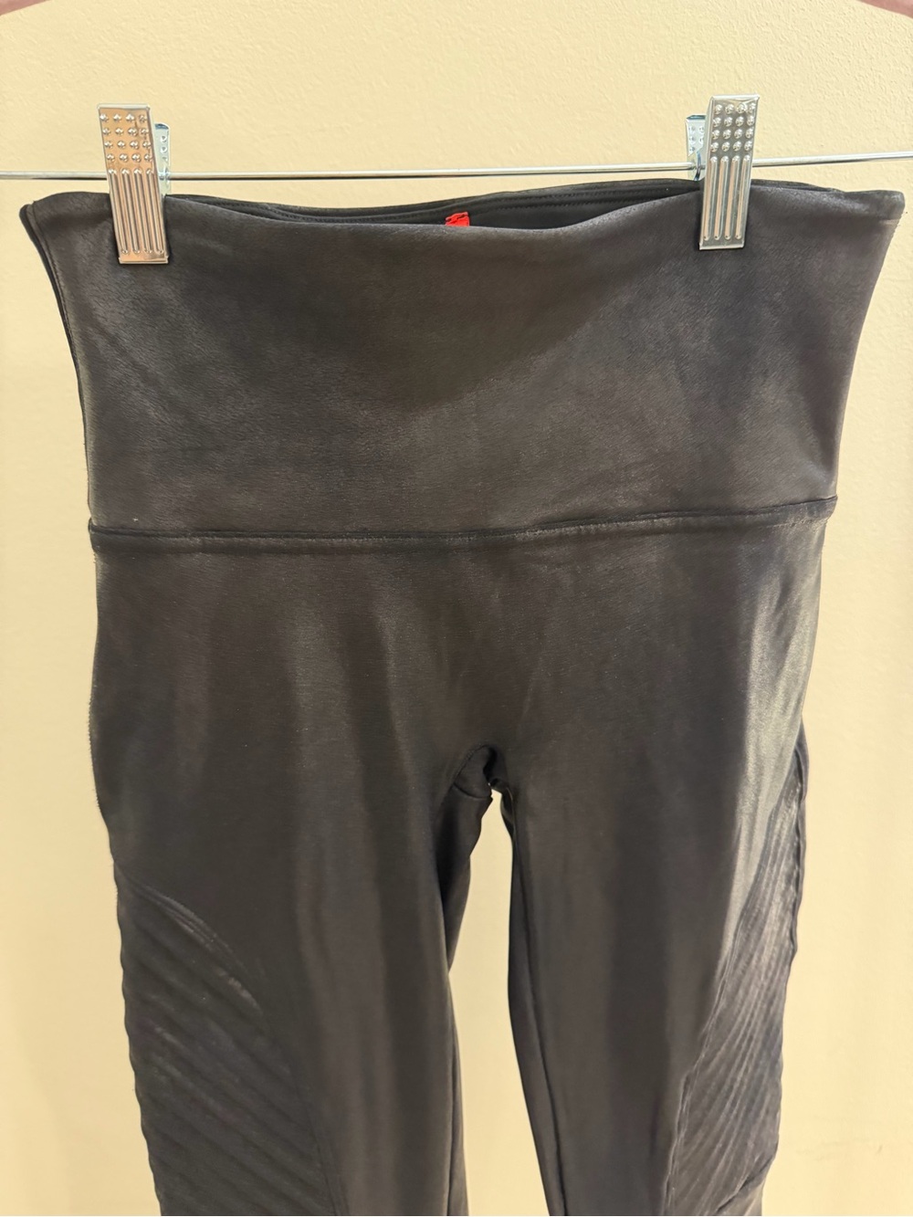 Spanx Faux Leather Moto Leggings Black Size Medium - Picture 5 of 8